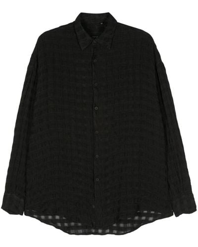 Costumein Semi-sheer Patterned Shirt - Black