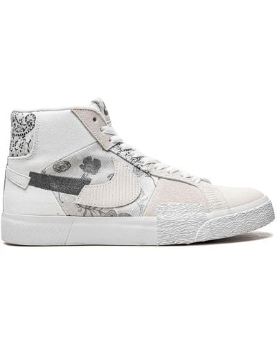 Nike Sb Zoom Blazer Mid Edge "floral White/grey" Sneakers