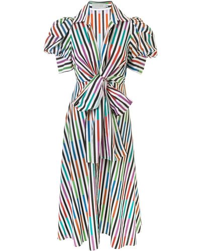 Silvia Tcherassi Striped Colour-block Shirt Dress - Blue