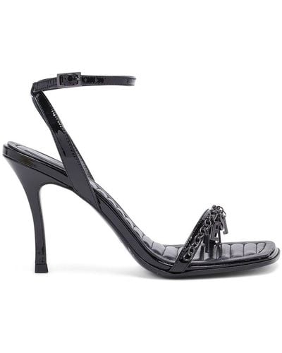 DIESEL D-vina 90mm Patent-leather Sandals - Black