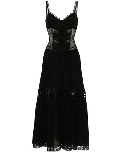 Charo Ruiz Floral-lace Maxi Dress - Black