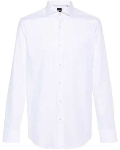 BOSS Long-sleeves Cotton Shirt - White
