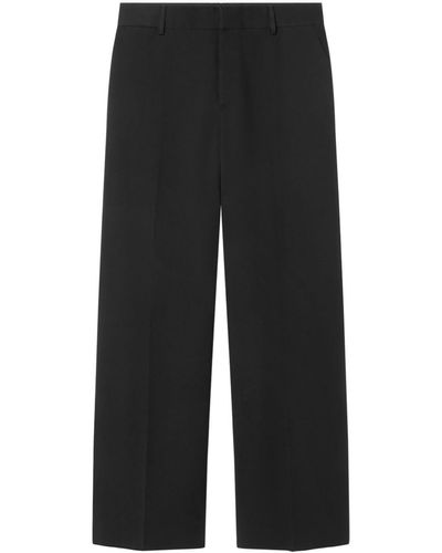 Versace Wide-leg Virgin-wool Trousers - Black