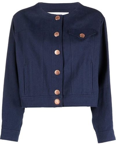 See By Chloé Logo-button Cropped Jacket - Blue