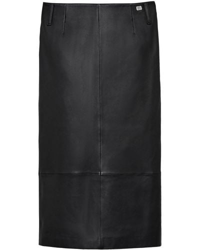 Marc Jacobs Leather midi skirt - Schwarz