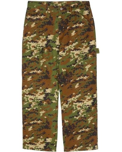 AWAKE NY Camouflage-print straight trousers - Vert