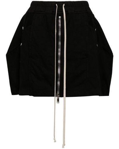 Rick Owens Studded Cotton Miniskirt - Black