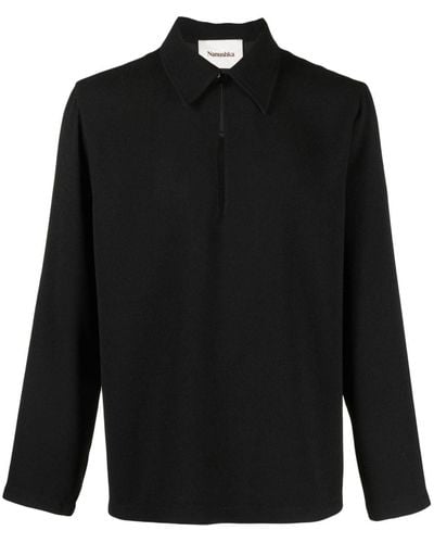 Nanushka Marlon Keyhole Neck Shirt - Black