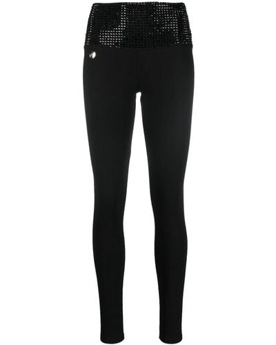 Philipp Plein Crystal-embellished leggings - Black