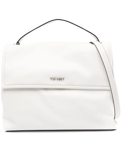 Twin Set Handtasche mit Logo-Schriftzug - Weiß