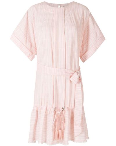 À La Garçonne Belted Short Sleeves Dress - Pink