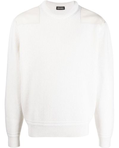 Zegna Sweater Met Ronde Hals - Naturel