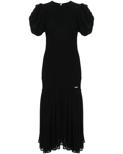 ROTATE BIRGER CHRISTENSEN Shirring Maxi Dress - Black