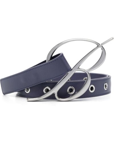 Blumarine Cinturón con hebilla del logo - Azul