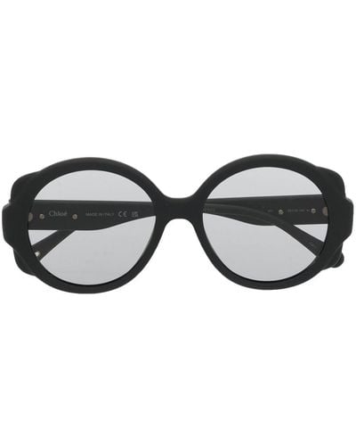 Chloé Sonnenbrille mit rundem Gestell - Schwarz