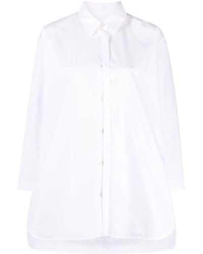 Jil Sander Crop-sleeve Cotton Shirt - White