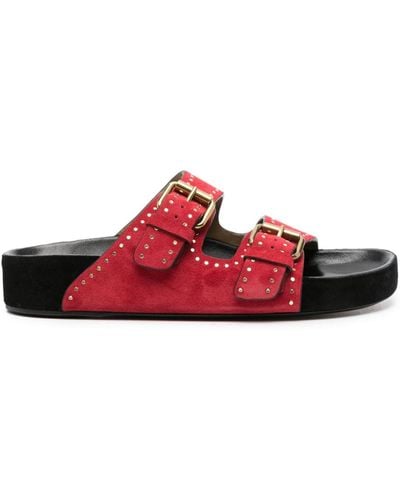 Isabel Marant Lennyo Suede Sandals - Red