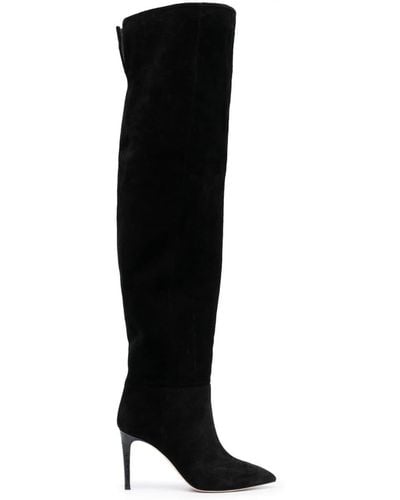 Paris Texas Stiletto 100mm Thigh-length Suede Boots - Black