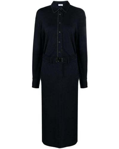 Brunello Cucinelli Monili Chain-embellished Shirt Dress - Black