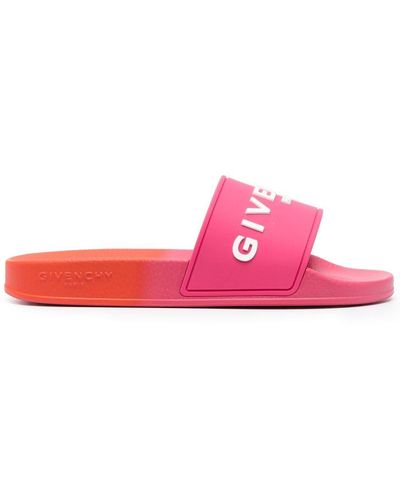 Givenchy Sandali slides con logo goffrato - Rosa