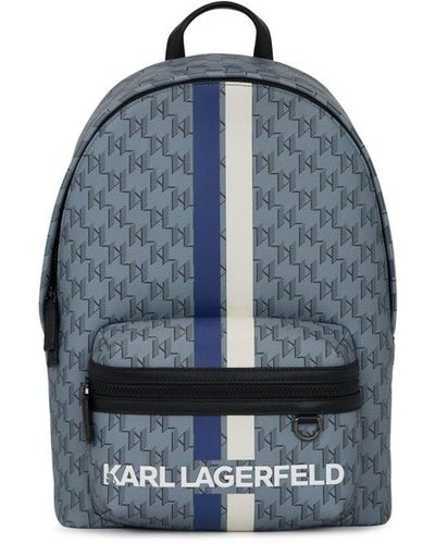 Karl Lagerfeld Rugzak Met Monogramprint - Blauw