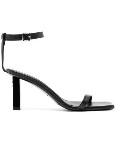 Courreges 80mm Square-toe Leather Sandals - Black