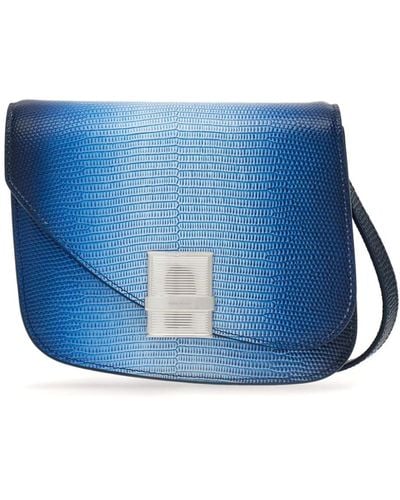 Ferragamo Fiamma Medium Leather Cross-body Bag - Blue