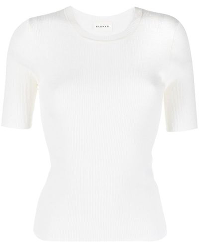 P.A.R.O.S.H. Ribbed Knit Top - White