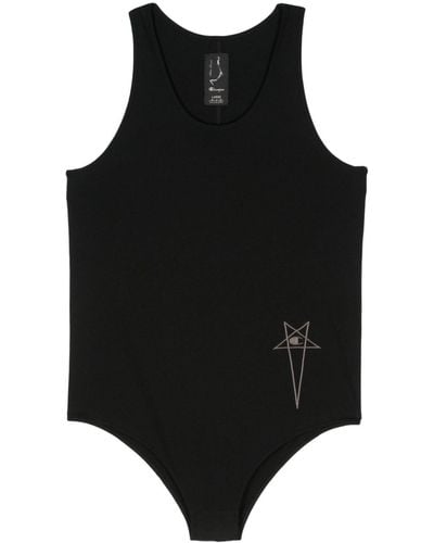 Rick Owens X Champion Logo-embroidered Bodysuit - Black