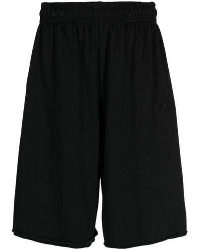 Vetements Jersey-Shorts mit Logo-Stickerei - Schwarz