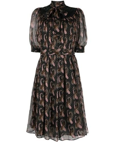 Etro Paisley-print Silk Minidress - Black