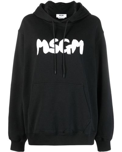 MSGM Hoodie Met Logoprint - Zwart