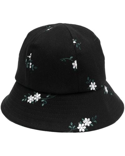 Erdem Sombrero de pescador con estampado floral - Negro