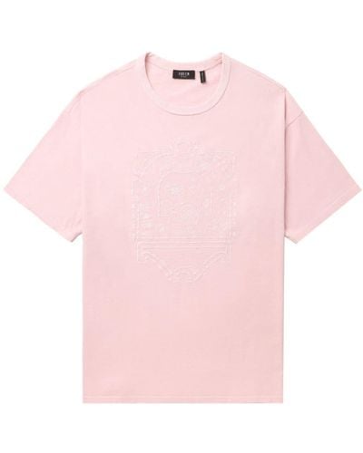 FIVE CM T-shirt en coton à broderies - Rose