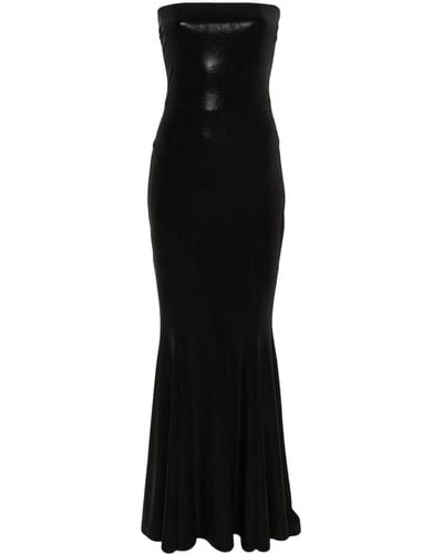 Norma Kamali Strapless Fishtail Maxi Dress - Black