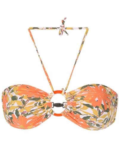 Clube Bossa Top de bikini con estampado floral - Naranja
