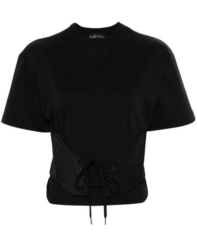 Mugler Camiseta estilo corsé - Negro