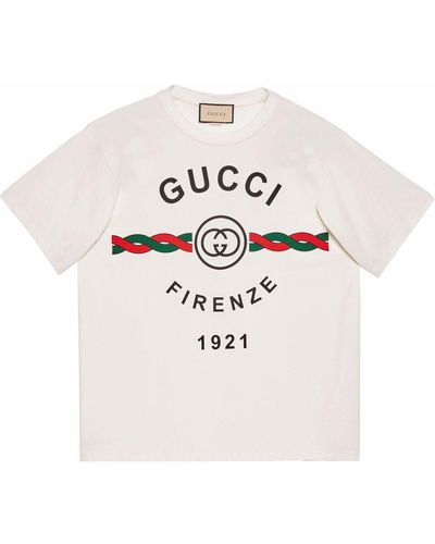 Gucci Cotton Jersey ' Firenze 1921' T-shirt - Wit