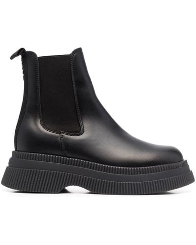 Ganni Slip-on Chelsea Boots - Black