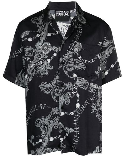 Versace Chemise manches courtes à imprimé baroque - Noir