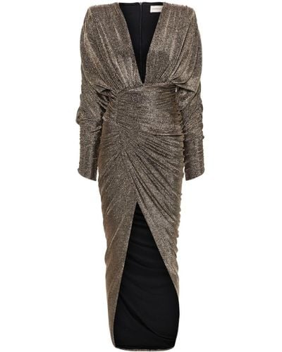 Alexandre Vauthier Lurex Asymmetric Midi Dress - Gray