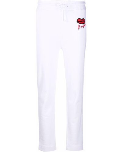 Sonia Rykiel Rouge-print Track Trousers - White
