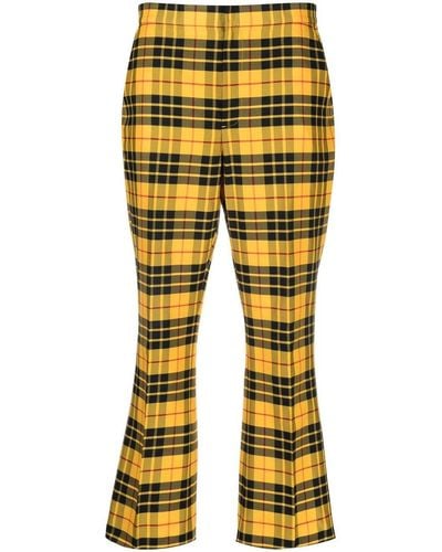 Polo Ralph Lauren Plaid-check Cropped Flared Pants - Yellow