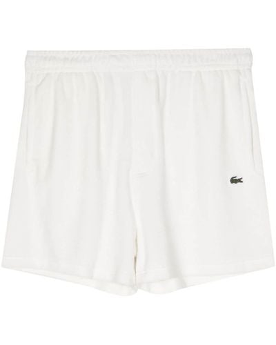 Lacoste Shorts aus Frottee-Strick - Weiß