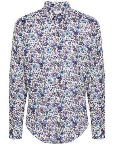 Paul Smith Overhemd Met Bloemenprint - Blauw