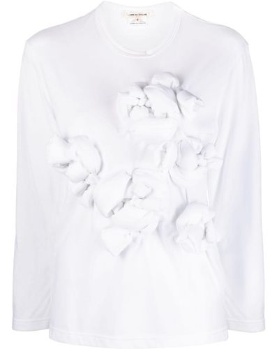 Comme des Garçons Appliqué-detail Cotton T-shirt - White