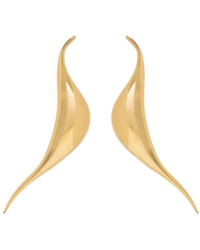 Mugler Polished Finish Asymmetric Earrings - Metallic