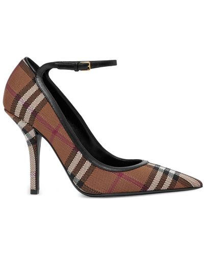 Burberry Knitted Vintage Check 100mm Pumps - White