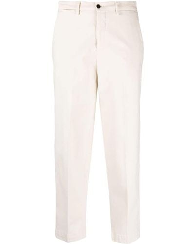 Briglia 1949 Mid-rise Tapered Cropped Pants - White
