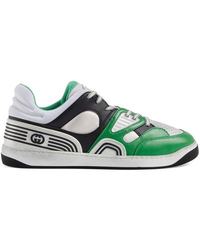 Gucci Basket Sneakers Met Vlakken - Groen